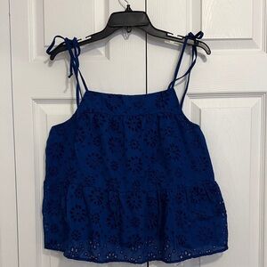 Francesca's Collections Royal Blue Eyelet Tie-Strap Camisole